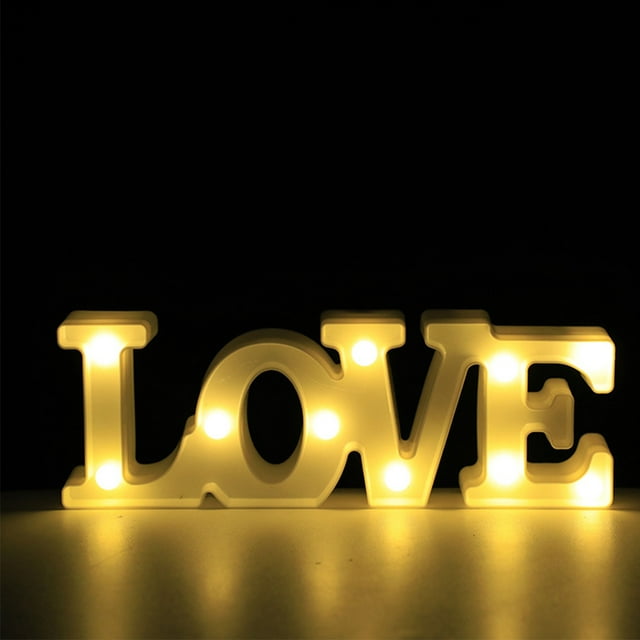 Love Sign Valentines Day Light Decorations Light up LED Letter Lights Sign Light Up Letters Sign for Night Light Wedding/Birthday Party