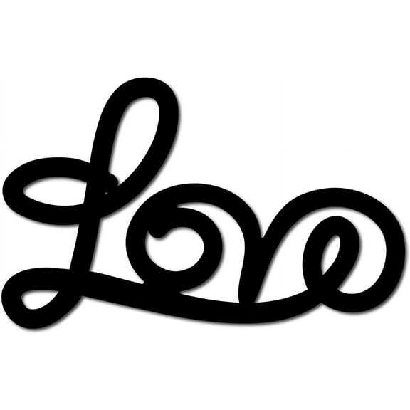Love Sign Wood Cutout Black Wooden Love Wall Decor Letters Laser Cut Art Unfinished Rustic Decorative DIY for Front Door Home Living Room Farmhouse Decoration Wreath Gift 7.6 x 4.7 Inch