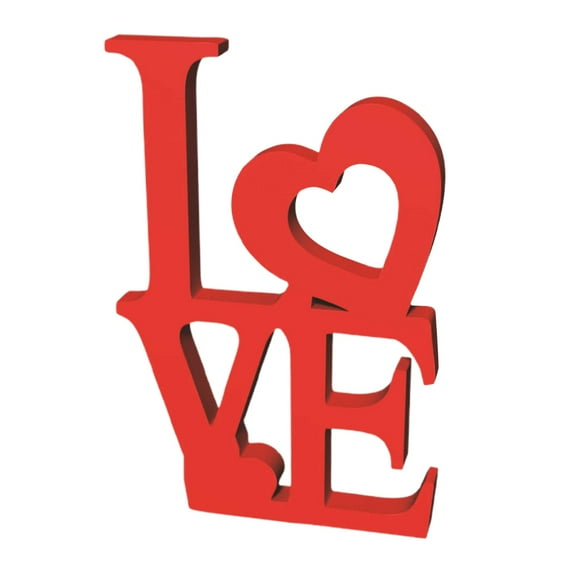 Love Sign Wooden Blocks, Valentines Day Decorations, LOVE Letter Sign, Romantic Tables Red Sign LOVE Words Shape Table Top Decor, Gift for Her, Him, Couples, Home Party Decor