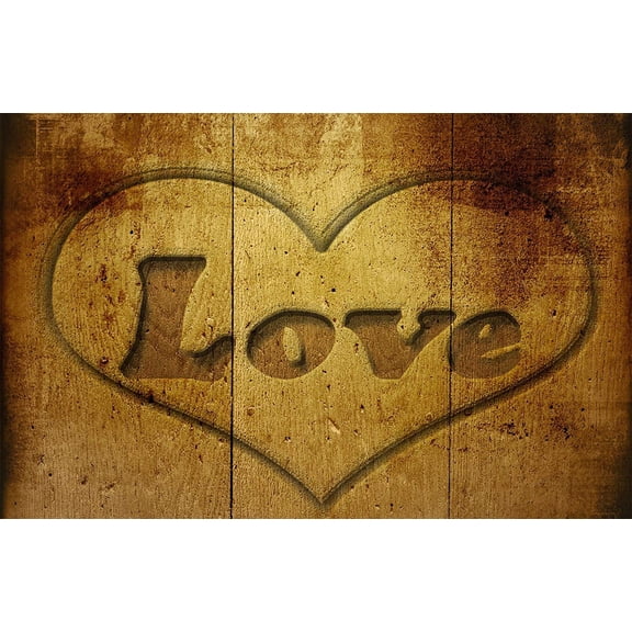 Love Sign Written on Stretched Canvas Wall Picture Home Decor, Ready to Hang!.