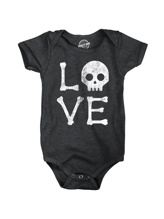 Love Skull Baby Bodysuit Funny Sarcastic Halloween Graphic Novelty Jumper For Infants