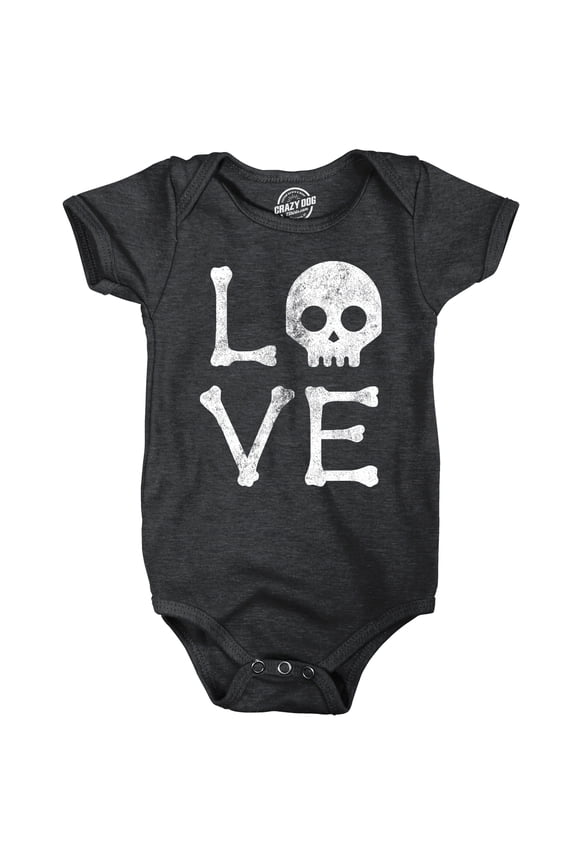 Love Skull Baby Bodysuit Funny Sarcastic Halloween Graphic Novelty Jumper For Infants