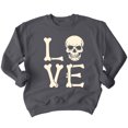 thumbnail image 1 of Love Skull Couples Halloween Gothic Costume Skeleton Head Crewneck Sweatshirt, XL, Charcoal, 1 of 6