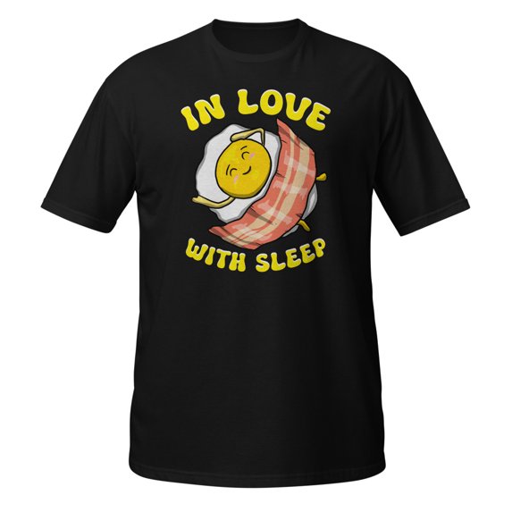 Love Sleep Egg Lovers Funny Graphic Men Women Kids T-Shirt (Black, S)