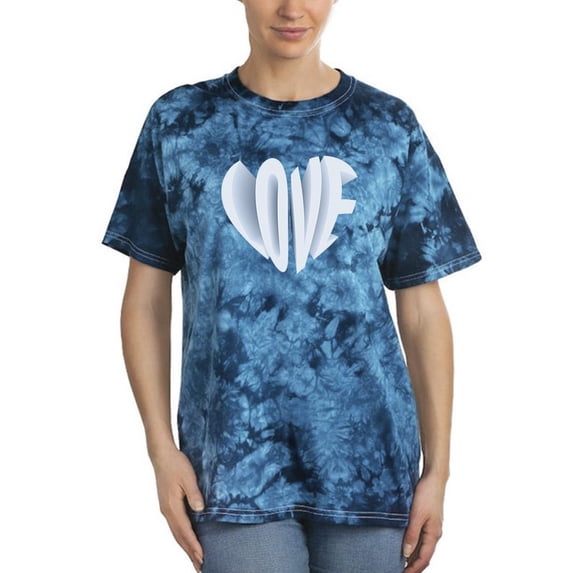Love Slogan 3d Heart Tie Dye Crystal Women -Image by Shutterstock, Female x-Large