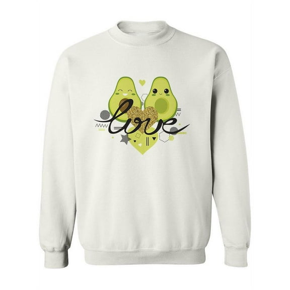 Love Slogan Avocado Sweatshirt Women -Image by Shutterstock, Female 3X-Large