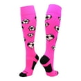 thumbnail image 1 of Love Soccer Hearts Socks Over the Calf (Neon Pink, Medium), 1 of 2