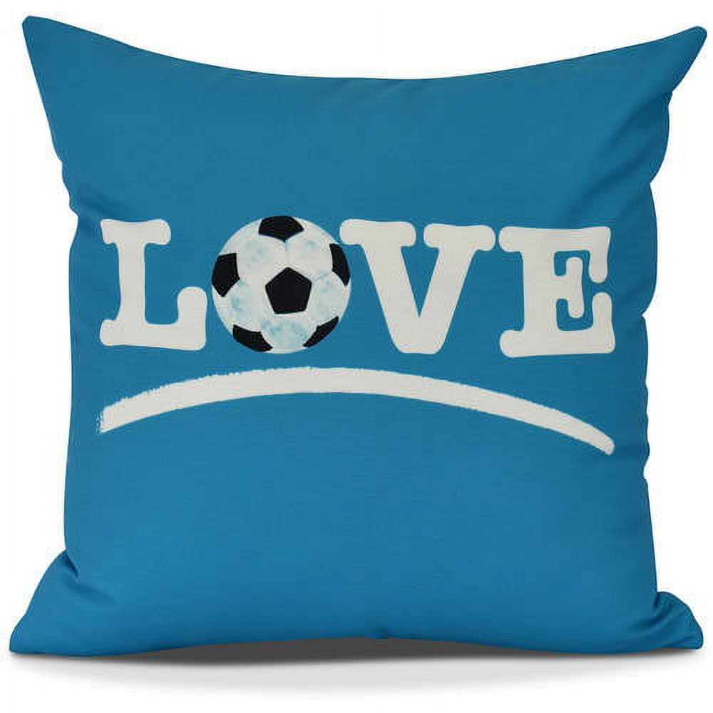Love Soccer Word Print Outdoor Pillow
