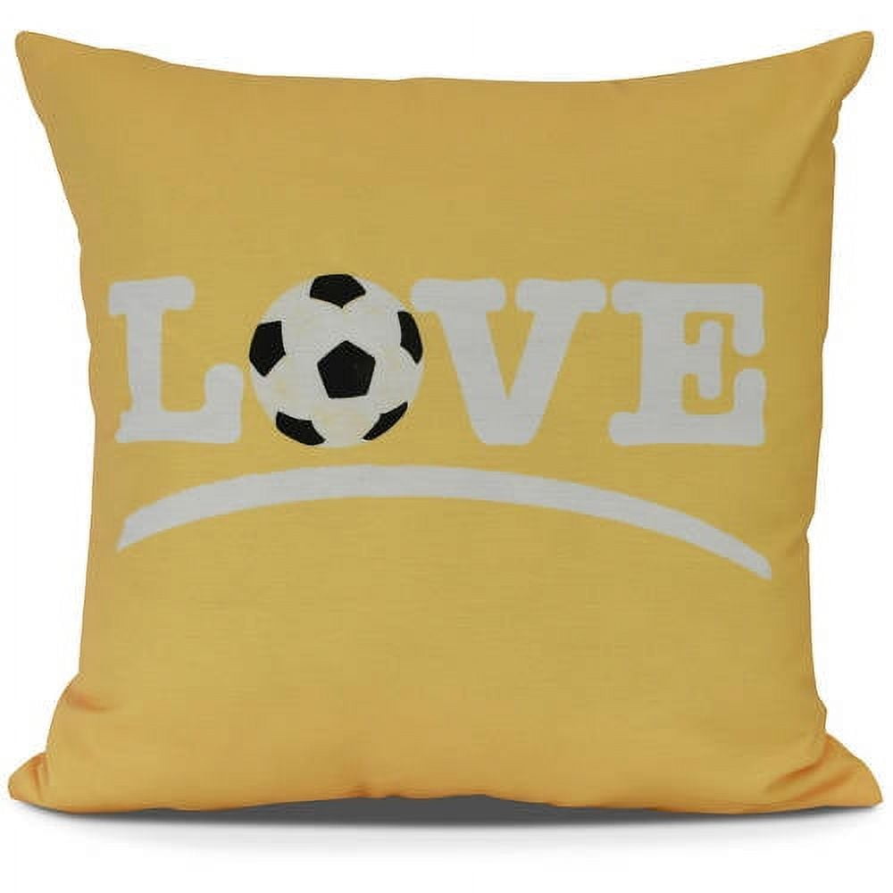 Love Soccer Word Print Outdoor Pillow