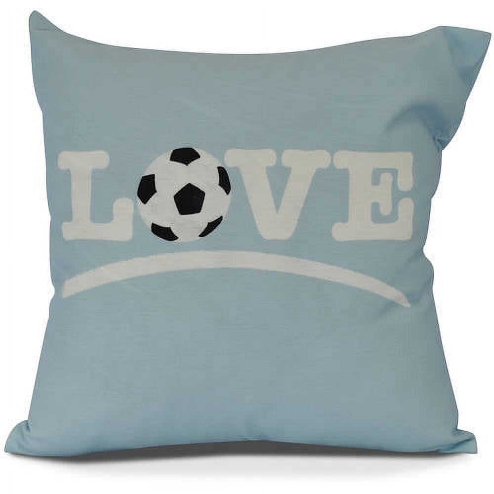 Love Soccer Word Print Outdoor Pillow