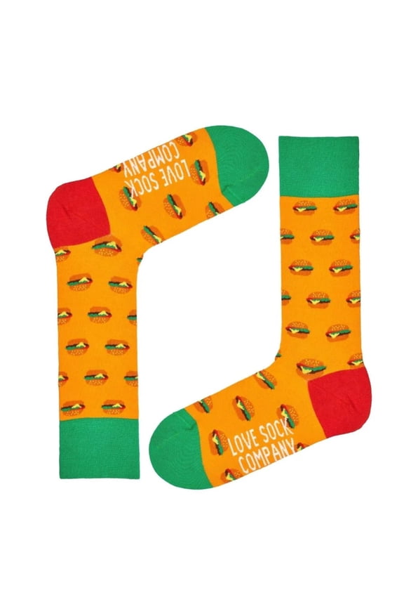 Company Burger Novelty Crew Socks Orange (Unisex)