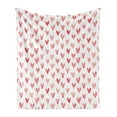 thumbnail image 1 of Love Soft Flannel Fleece Blanket, Hearts Retro Painted Ornamental Love Shapes Simple Minimalistic Design Artwork, Cozy Plush for Indoor and Outdoor Use, 70" x 90", Dark Coral White, by Ambesonne, 1 of 5