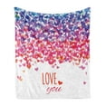 thumbnail image 1 of Love Soft Flannel Fleece Blanket, Hearts and Love You Message Romantic Valentine's Day Inspired Springtime Cheerful Art, Cozy Plush for Indoor and Outdoor Use, 50" x 70", Multicolor, by Ambesonne, 1 of 5