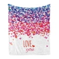 thumbnail image 1 of Love Soft Flannel Fleece Blanket, Hearts and Love You Message Romantic Valentine's Day Inspired Springtime Cheerful Art, Cozy Plush for Indoor and Outdoor Use, 60" x 80", Multicolor, by Ambesonne, 1 of 5