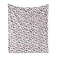 thumbnail image 1 of Love Soft Flannel Fleece Throw Blanket, Romantic Sketch Style Hearts Lovers Valentines Birthday Childish Pattern, Cozy Plush for Indoor and Outdoor Use, 60" x 80", Grey White Hot Pink, by Ambesonne, 1 of 5