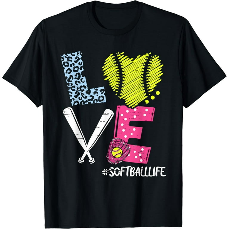 Love Softball Teen Girls Women T-Shirt Love Softball Teen Girls Women T-Shirt