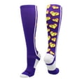 thumbnail image 1 of Love Softball Socks with Hearts Over the Calf (Purple/White, Small), 1 of 2