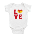 thumbnail image 1 of Love Spain Flag Heart Cute Baby Rompers Baby Clothes (White, 12-18 Months), 1 of 5