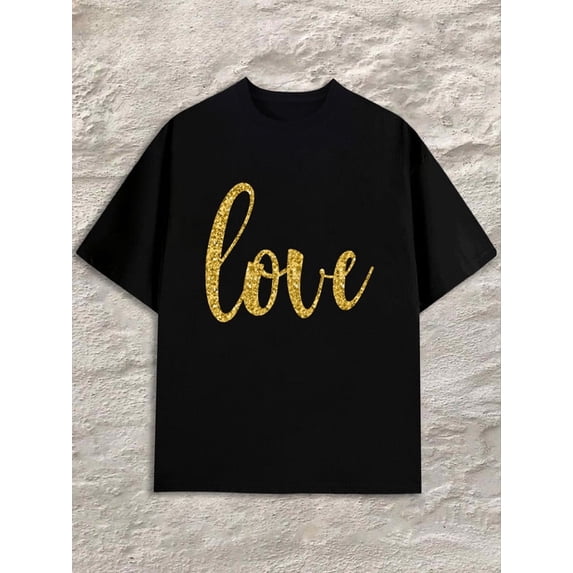 Greenink Love Sparkle Tee Men's black Regular fit, everyday comfort, relaxed and urban style Original Unisex Shirt Crewneck tshirts Original Unisex Shirt Graphic Tee tshirts