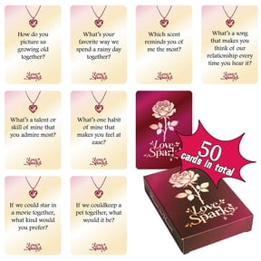 Love Sparks 50 Couple Conversation Cards - Enhance Relationship and Increase Understanding, Horrible Couple Card Game, Romantic Interactive Game