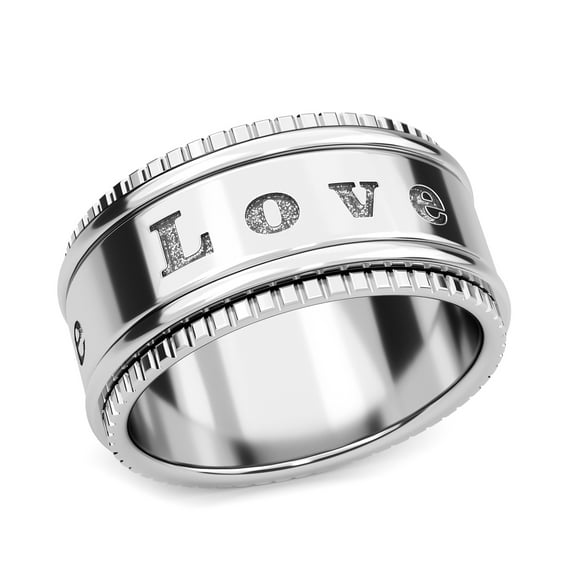 Love Spinner Anxiety Rings for Men Women 925 Sterling Silver Engagement Jewelry Wedding Band Stress Relief Birthday Christmas Gifts Size 10 Women