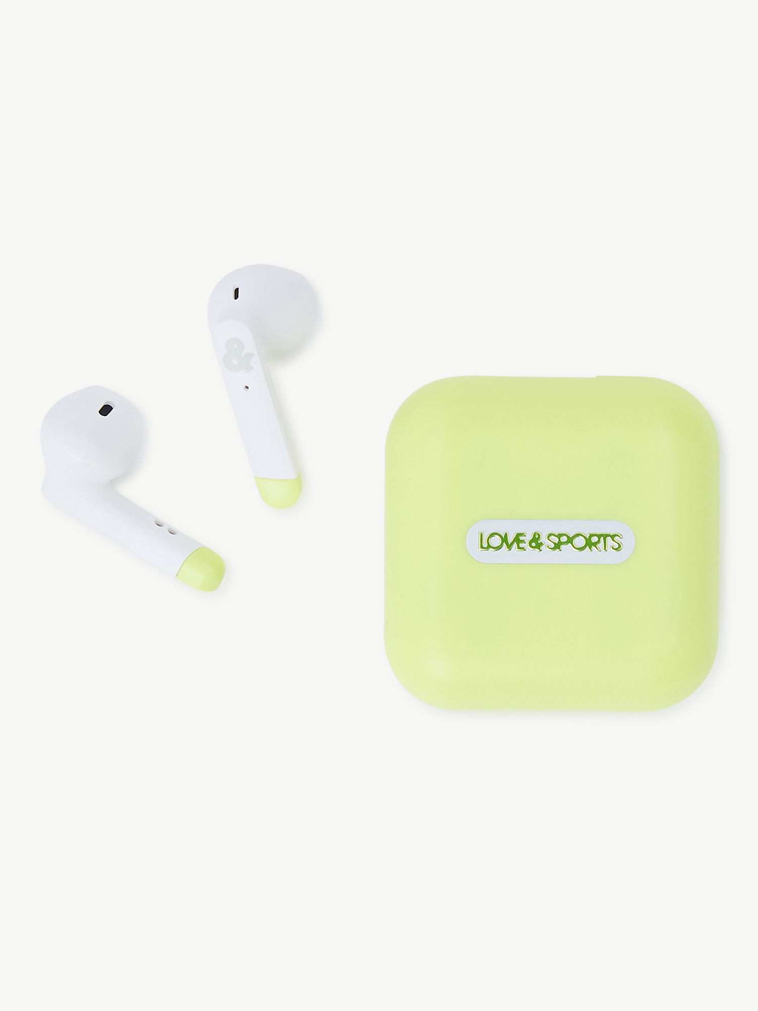 Love & Sports Bluetooth Wireless Earbuds and Charging Case, Neon Lime - image 1 of 5