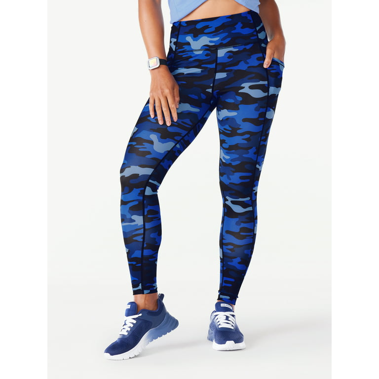 Camo Leggings in Navy Blue Camouflage Print