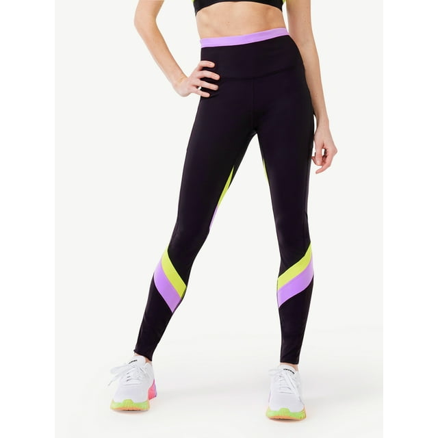 Love & Sports Women's Colorblocked 7/8 Yoga Pants - Stretch, Comfortable Workout Leggings ...