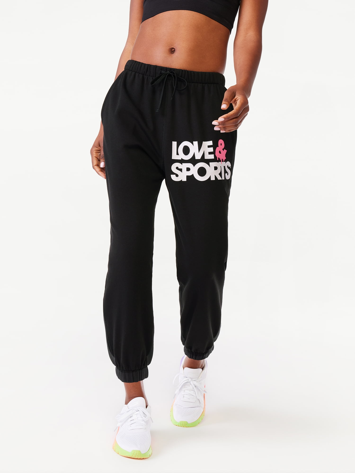 Love & Sports Women's French Terry Cloth Jogger Pants, Sizes XS