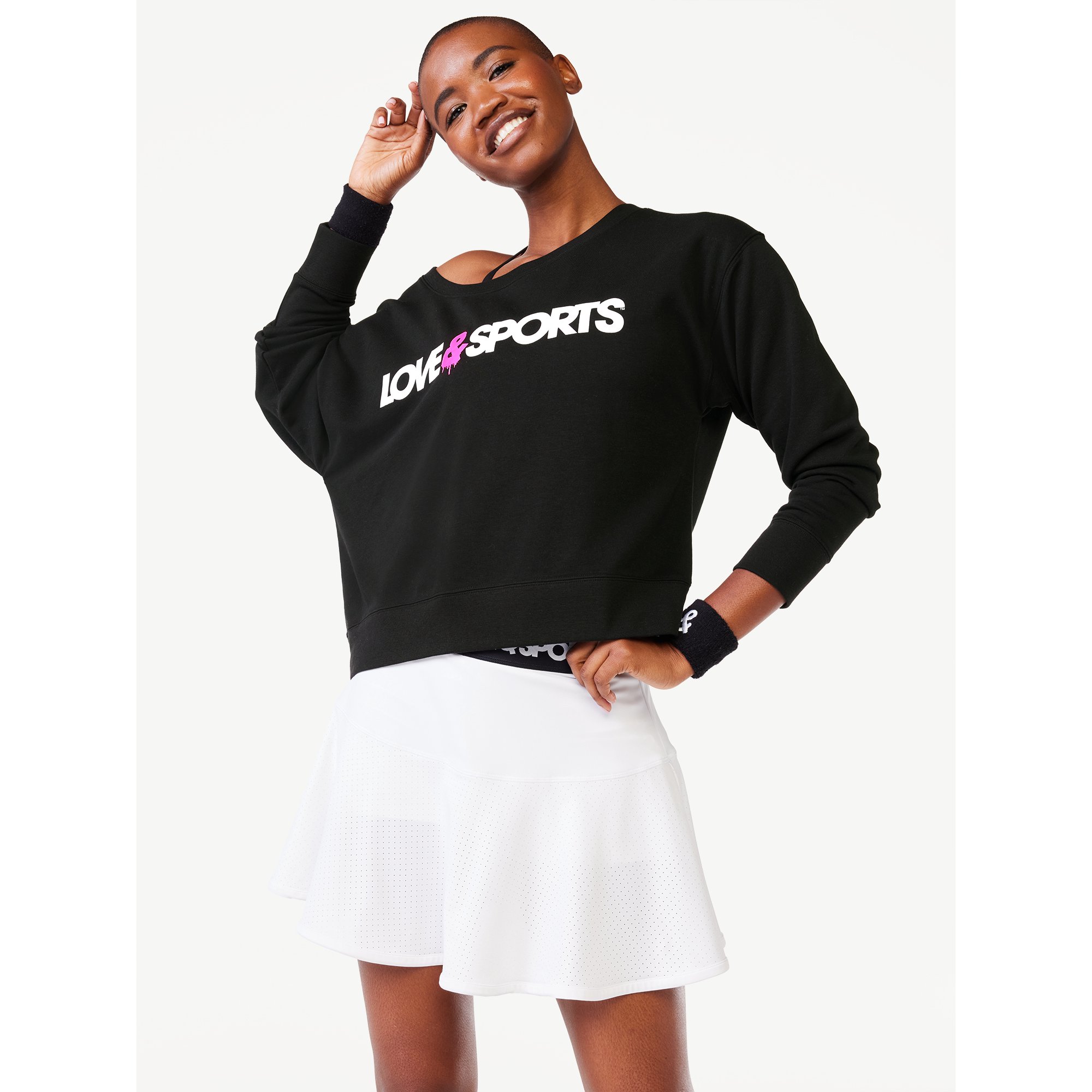 Love u0026 Sports Women's French Terry Cloth Logo Sweatshirt, Sizes XS-3XL -  Walmart.com