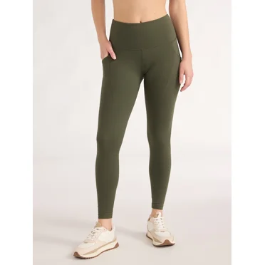 Love & Sports Women's High Rise 7/8 Leggings with Side Pockets, Sizes XS-XXXL