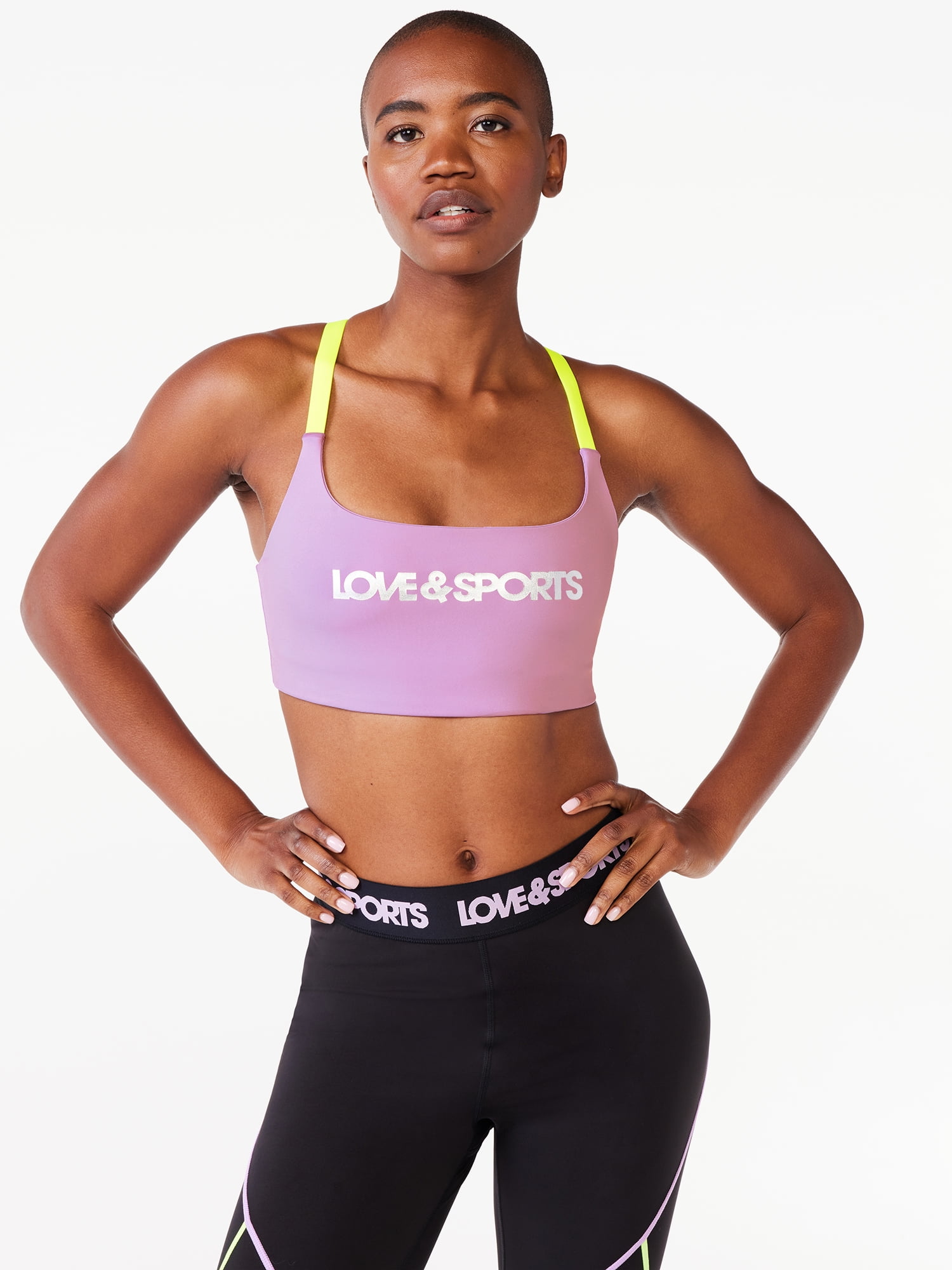 Love & Sports Women's Kiki Colorblocked Sports Bra, Sizes XS-XXXL