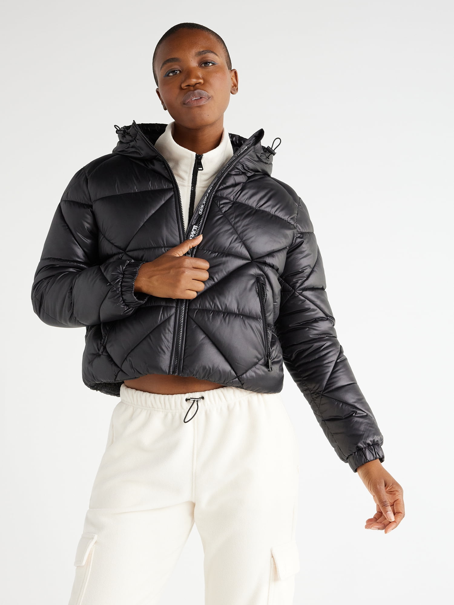 Love & Sports Women's Puffer Jacket with Hood, Sizes XS-3XL - Walmart.com