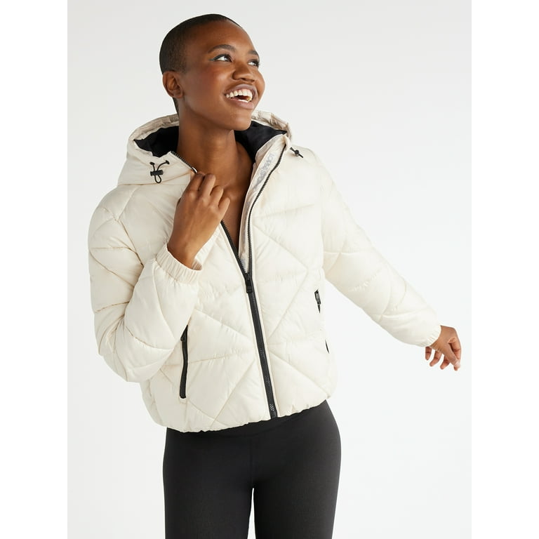 Love & Sports Women's Puffer Jacket with Hood, Sizes XS-3XL