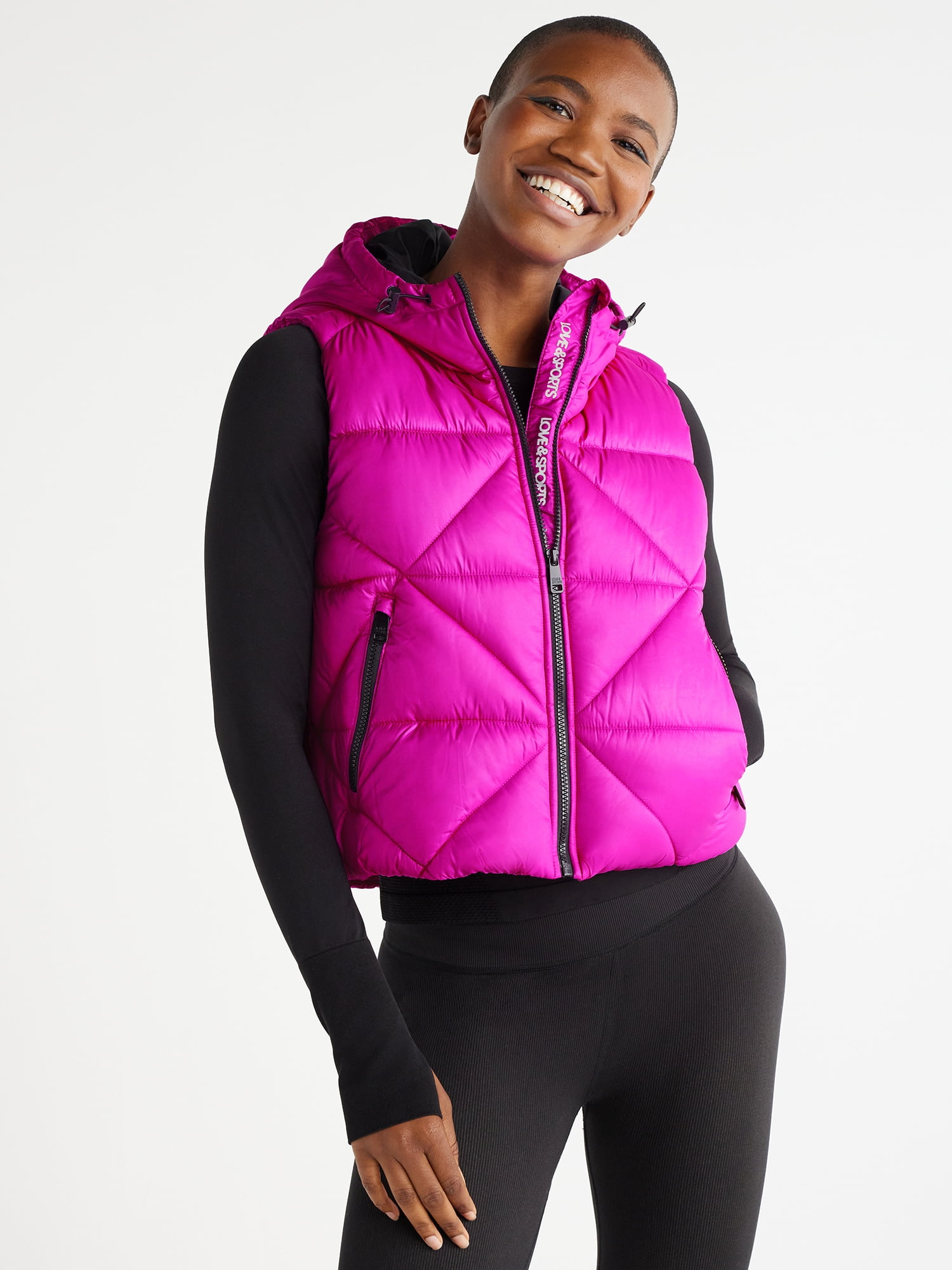Love & Sports Women's Puffer Vest with Hood, Sizes XS3XL
