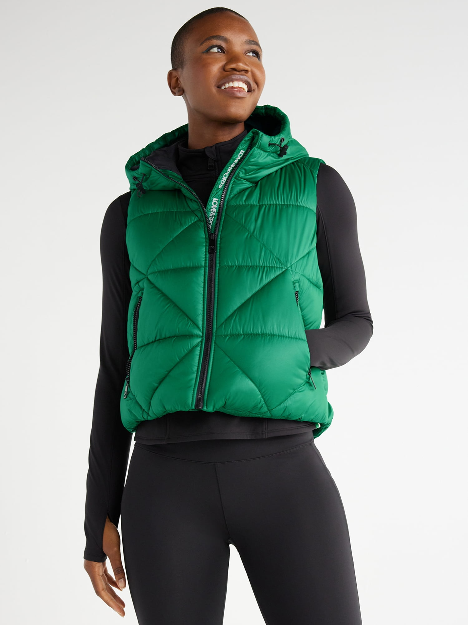 Love & Sports Women's Puffer Vest with Hood, Sizes XS-XXXL - Walmart.com