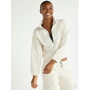 Love & Sports Women's Quarter Zip Fleece Pullover, Sizes XS-XXXL