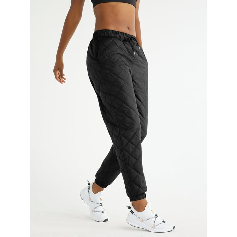 Love & Sports Women's Quilted Jogger Pants, 27” Inseam, Sizes XS