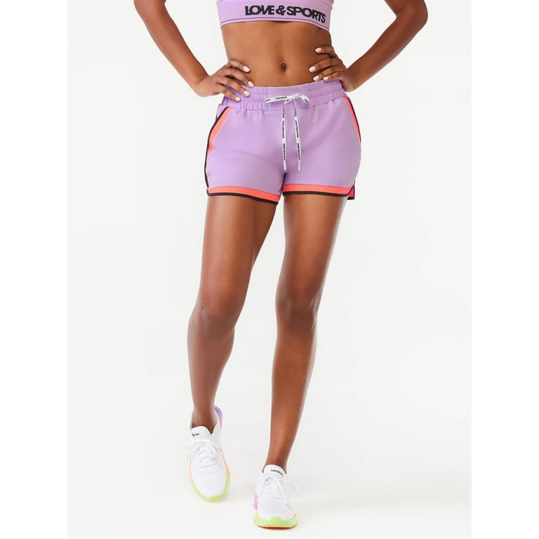 Love & Sports Women’s Running Shorts with Brief Liner, Sizes XS-3XL