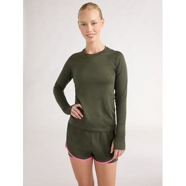 Love & Sports Women's Seamless Performance Tee with Long Sleeves, Sizes XS-XXL