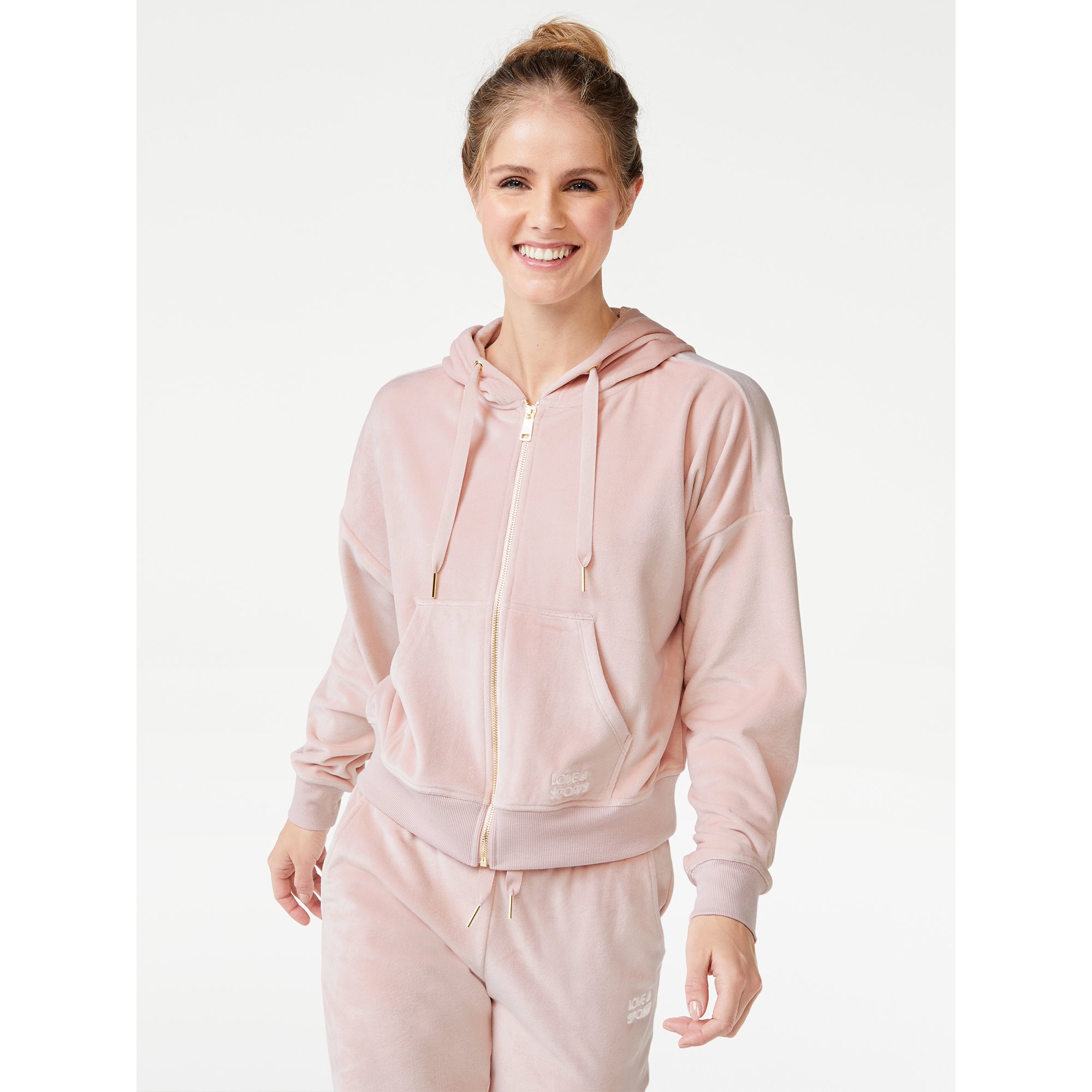 Love u0026 Sports Women's Velour Cropped Zip Hoodie - Walmart.com