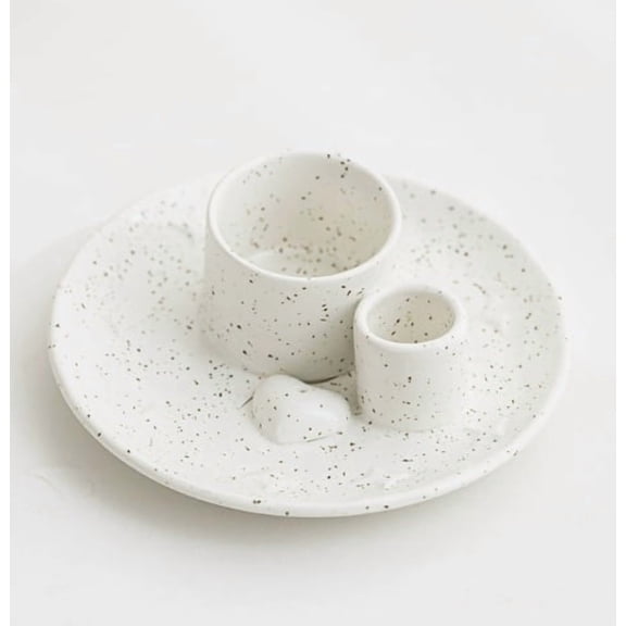 Love Spotted Sage Ceramic Essential Oil Diffuser with Sacred Wood Tray - Perfect for Meditation and Relaxation