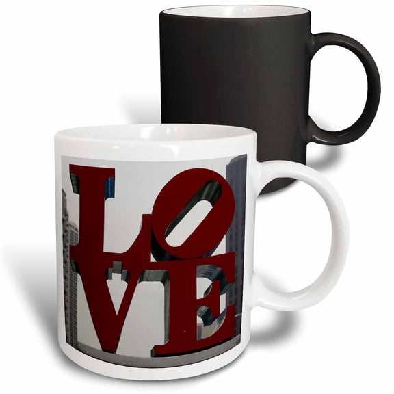 3drose, Love Square Sculpture in Philadelphia, 11oz Magic Transforming Mug