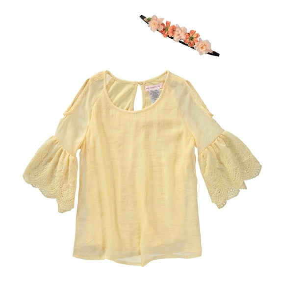 Love Squared Girls 7-16 Lace Bell Sleeve Top