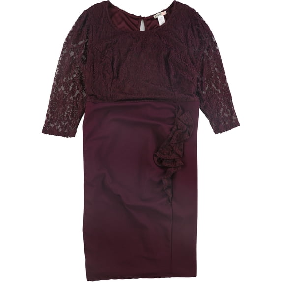 Love Squared Womens Lace Top Sheath Dress, Red, Plus Size, 3X