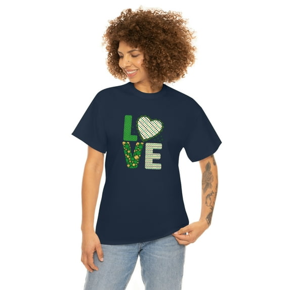 Love St Patrick's Day Irish Fashion Green Unisex Heavy Cotton Tee sale