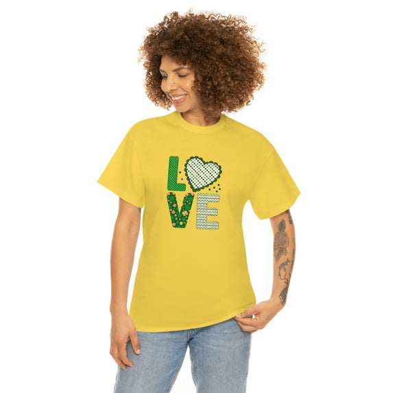 Love St Patrick's Day Irish Fashion Green Unisex Heavy Cotton Tee sale