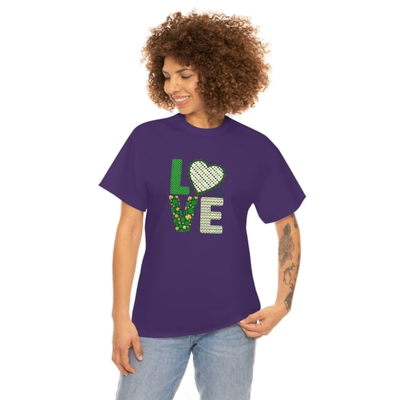 Love St Patrick's Day Irish Fashion Green Unisex Heavy Cotton Tee sale