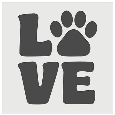 Love Stacked Paw Print DIY Cookie Wall Craft Stencil - 5.5 Inch