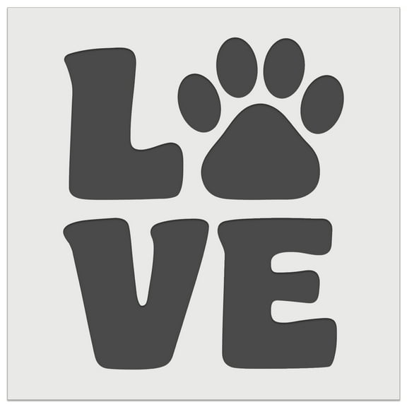 Love Stacked Paw Print DIY Cookie Wall Craft Stencil - 7.0 Inch